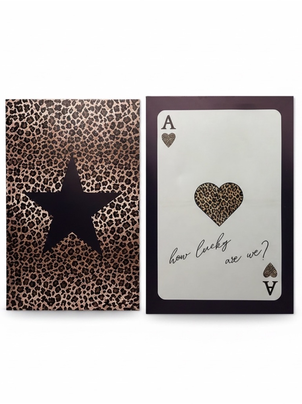 Leopard Accent Wall Art Set - Star & Ace of Hearts